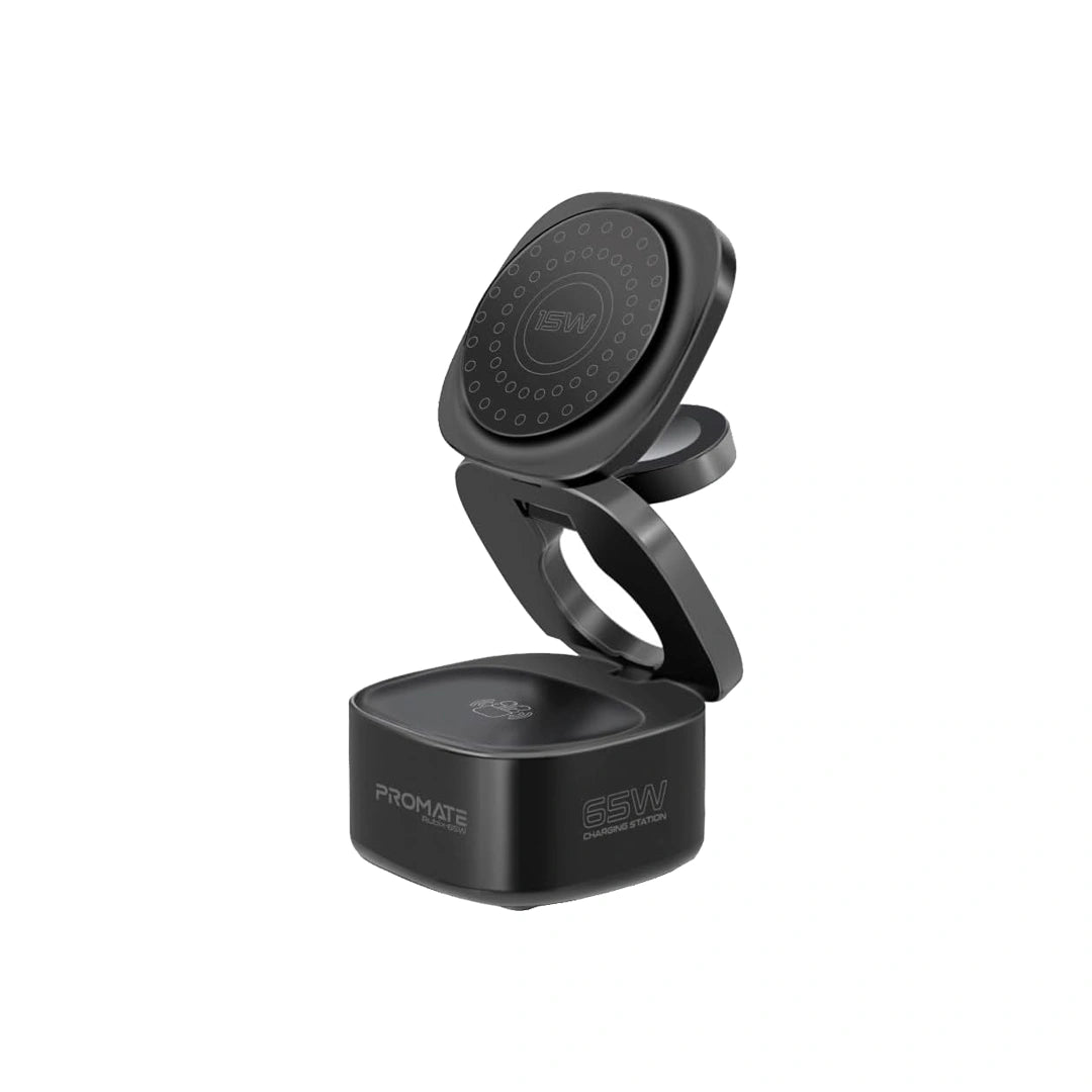 Promate 65W GaNFast Foldable MagSafe Compatible Wireless Charging Station in Qatar Promate 65W GaNFast Foldable MagSafe Compatible Wireless Charging Station in Qatar